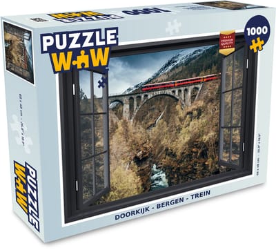 Puzzel Doorkijk - Berg - Trein - Legpuzzel - Puzzel 1000 stukjes volwassenen