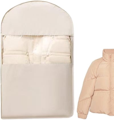 Compressie Kledinghoes - Opbergtas Jassen - Kast Organisatie - Zonder Stofzuiger - Ruimtebesparend - Khaki