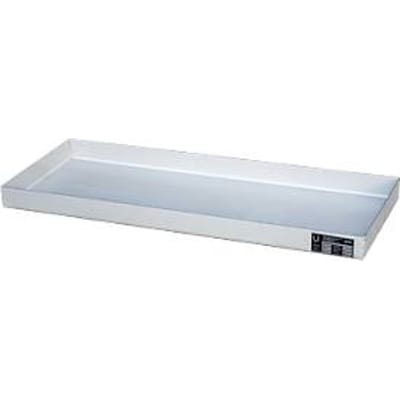 Bauer kleine bak KGW 1 V4A, zonder geperforeerd metalen rooster, L 940 x B 370 x H 60 mm, 20 L, 150 kg, roestvrij staal 1.4571, zilver