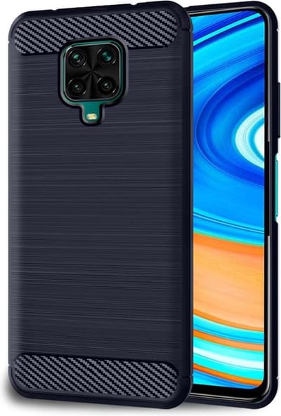 ebestStar - Hoes geschikt voor Xiaomi Redmi Note 9 PRO / 9S, TPU Bescherming Cover, Koolstof Design Hoesje, Donkerblauw