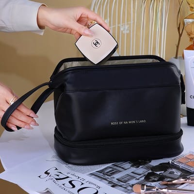 Toilettas, Make Up Tasje, Make Up Koffer, Beautycase, Make Up Organizer, Make Up Tas, Reis Toilettas, Reistas, Toilettas Dames, Make Up Organizer, Make Up Etui, Beautycase Koffer, Cosmetica Tas, Verjaardag, Moederdag, Valentijnsdag, Cadeautje, ZWART