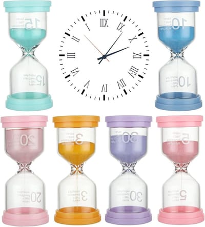 Zandloperset voor Kinderen - Set van 6 Zandlopers - Geschenken - Keuken en Kantoor Decoratie