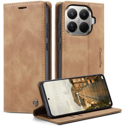 CaseMe Hoesje - Geschikt voor Xiaomi 15T Pro Hoesje - CaseMe 013 Book Case - Bruin