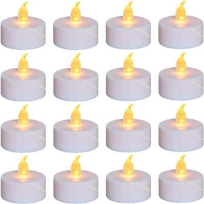 Quvo® Led theelichtjes bewegend vlam - led kaarsen 24 stuks - Dinerkaarsen Veilig en Duurzaam - Geel - ‎4cm x 5cm x 6cm
