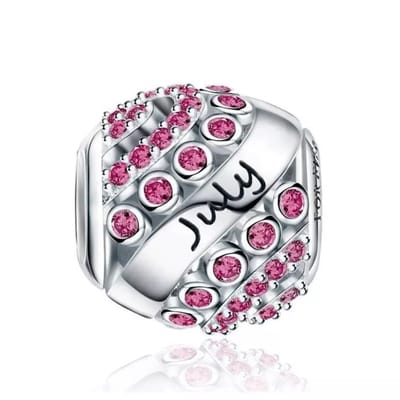 Juli Maand Bedel - RomyStones - 925 Sterling Zilver & Roze Zirkonia