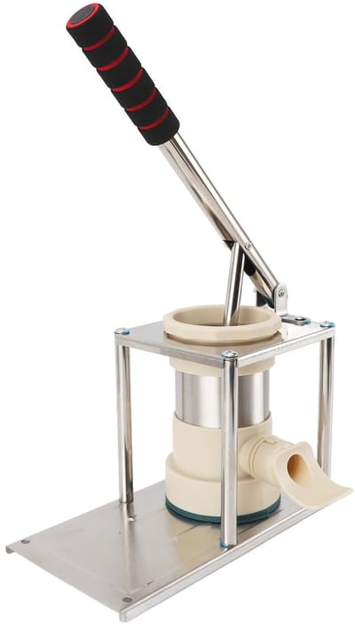 Dailygoods- Worstmaker Roestvrij Staal - Handmatige Worstmakermachine - 4 Vulbuizen - Duurzaam - Voedselveilig - Eenvoudig Onderhoud - Worstvuller