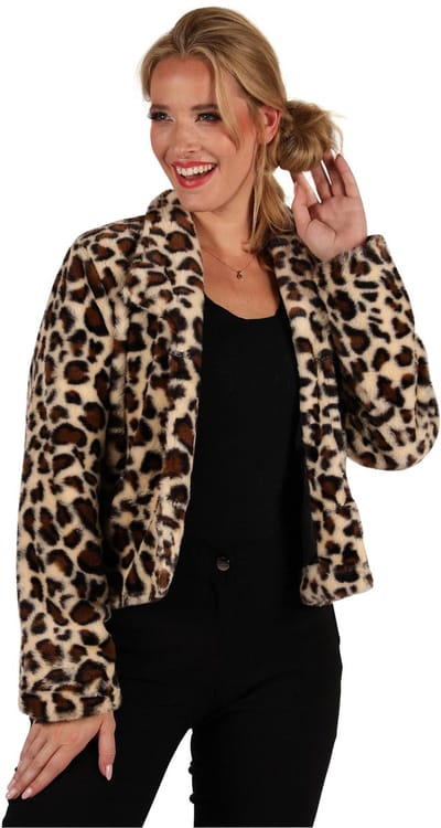 Bontjasje Panter - Zachte Pluche Jas - Foute Party - Dames - Maat XS/S