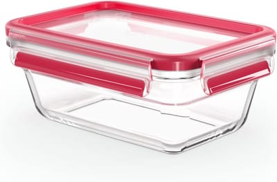 Famanu – Glazen vershouddoos 0,85 L – clipdeksel, stapelbaar, 100% dicht