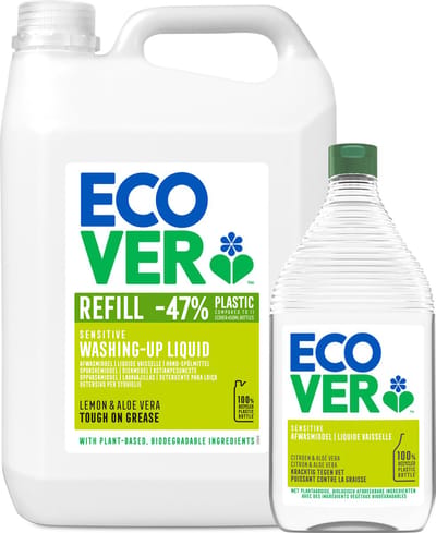 Ecover Afwasmiddel - Grootverpakking 5 L + 950 ml - Plantaardig & Biologisch afbreekbaar - Fles van gerecycled plastic - Citroen & Aloë Vera geur
