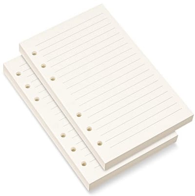 Navulpapier A6 - Gelinieerd Papier met 6 Gaten voor Persoonlijke Bindplanner - 80 Vellen (160 Pagina's)