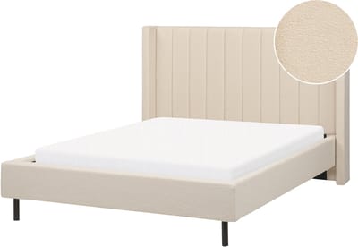 VILETTE - Tweepersoonsbed - Lichtbeige - 140 x 200 cm - Bouclé
