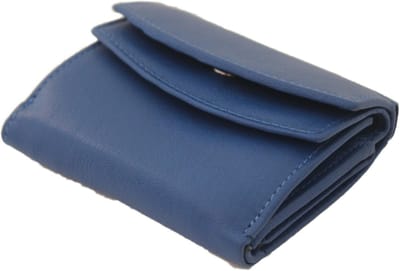 Dubbel overslag beursje / klein leren portemonneetje met dubbele klep afsluitbaar / portemonneetje in rood, paars, roze, groen, navy, blauw, zwart leer / 122