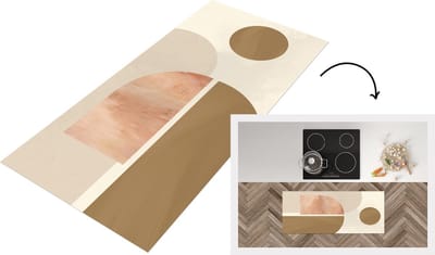 Keukenloper - Loper keuken - Roze - Design - Abstract - 120x50 cm - Keukenloper vinyl