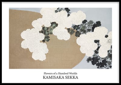 Poster Flowers - 30x40 cm - Geschilderd door Kamisaka Sekka - Schilderkunst - Beroemde Schilder - Exclusief fotolijst - WALLLL