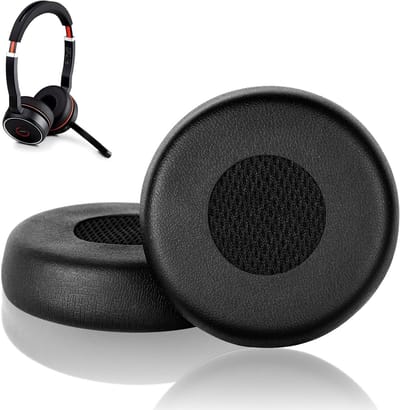 Vervangende Oorkussens voor Jabra Evolve 75 - Comfortabele Hoofdtelefoon Oorkussens van Geheugenfoam en Zacht Leer voor Duidelijke Geluidskwaliteit en Langdurig Gebruik