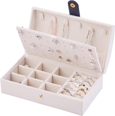 Juwelendoos - Opbergdoos - Sieraden Opbergen - Met Gesp - Kleine Formaat - Wit