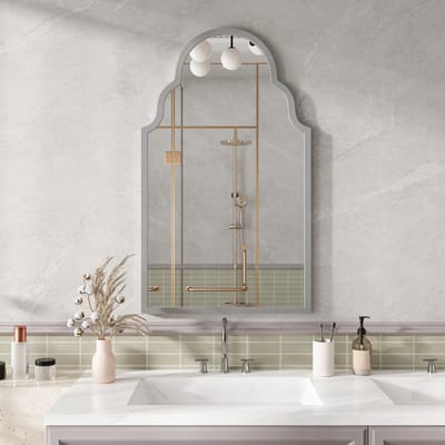STILVORA Spiegel – 61x101 cm – Helder Glas – Metalen Frame (Ijzer) – Zilver – Voor Badkamer Woonkamer Slaapkamer – Veiligheidsfolie & Eenvoudig Ophangen
