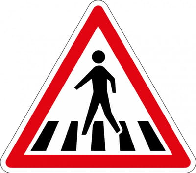 Voetgangersoversteekplaats bord - kunststof - J22 300 mm