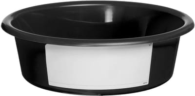 Vplast Voerbak 6L - Ronde Voederbak zonder Deksel - Voeremmer voor Paarden en Boederijdieren - Dierenvoer - Voerbak voor Dierenvoeding - Zwart