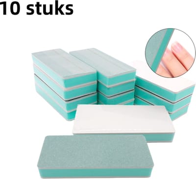 10 stuks - nagellakblok - groen en wit zilverpolijstbord - polijststrip - porseleinen schraper - bodhizaadwalnoot zilveren sieradenpolijst - wit en groen