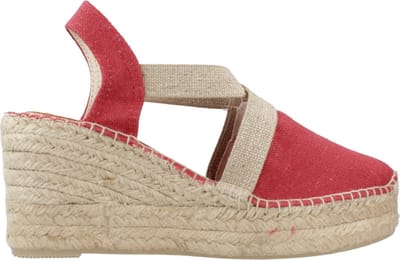 Dames espadrille met hoge hakken van linnen en katoen | TODA-NT