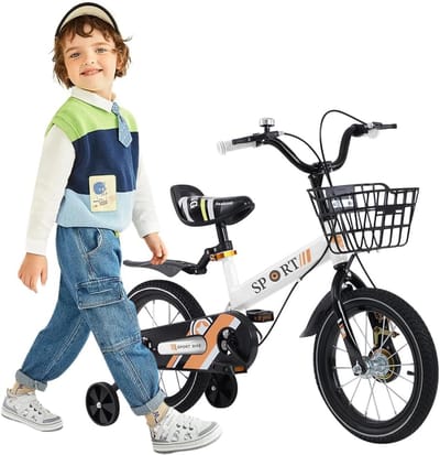Kinderfiets met Zijwielen en Mand - 12 t/m 18 inch voor Jongens en Meisjes (2-8 jaar)