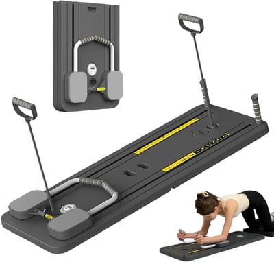 Pilates Board - Fitness Set - Thuis Trainen - Verstelbare Weerstand - 106 x 41 cm - Zwart