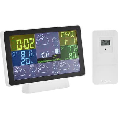 WIFI Slim Weerstation met Buitensensor/7-in-1 Weerstation met Weer EU plug gray