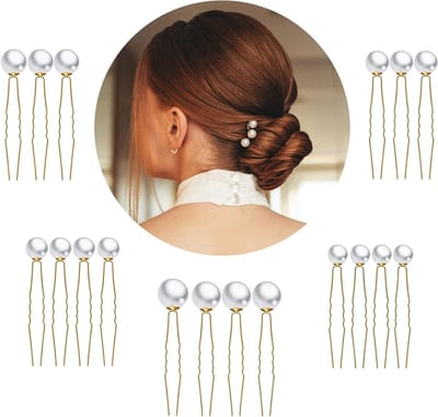 18 Stuks Parels Haarspelden U Vorm Haaraccessoires voor Bruiloft, Feest en Dagelijks Gebruik