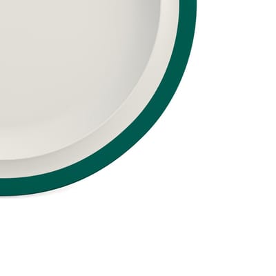 Servies Ornamin Klassik : 26 cm standaardbord - wit met turquoise rand