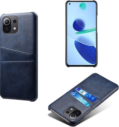 Backcover met Opbergvakjes + PMMA Screenprotector voor Xiaomi Xiaomi 11 Lite 5G NE / Mi 11 Lite 4G/5G _ Blauw