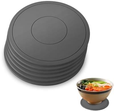 6 stuks - Siliconen onderzetters - hittebestendige matjes - placemats - pannenlappen - geschikt voor hete gerechten, hittebestendige keukenonderzetters, geschikt voor hete pannen en kommen, hittebestendige en antislip onderzetters (grijs)