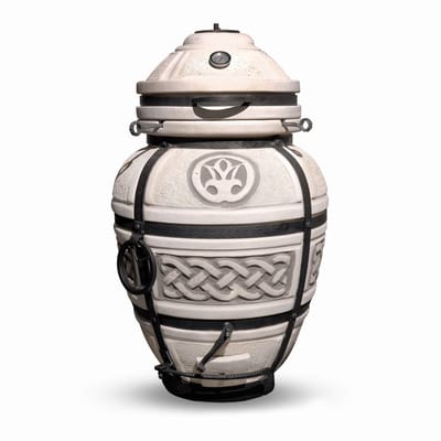 Tandoor Ataman (NIEUW) – Keramische houtgestookte buitenoven, verticale Kamado voor vlees, groenten en brood – Met 12 XL-spiesen & accessoires – 6 cm dikke wanden voor perfecte warmteopslag – 107 cm – 135 kg - 95L *** Met beschermhoes