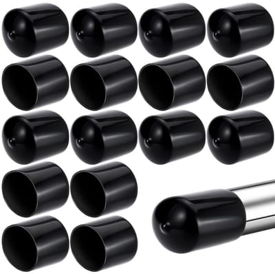Dailygoods- PVC-Eindkappen 20 Stuks - 32 mm Binnendiameter - Zwart/Rond - Antislip - Vloerbescherming - Kunststof - Meubelbescherming