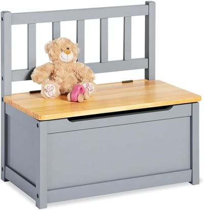 Kinderbank met opbergruimte - Peuter zitje - Spullen opbergen - Zachte klepdemper - B 57 x D 31 cm