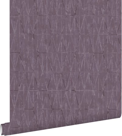 ESTAhome behang grafische lijnen mauve paars - 50 x 900 cm - 131416
