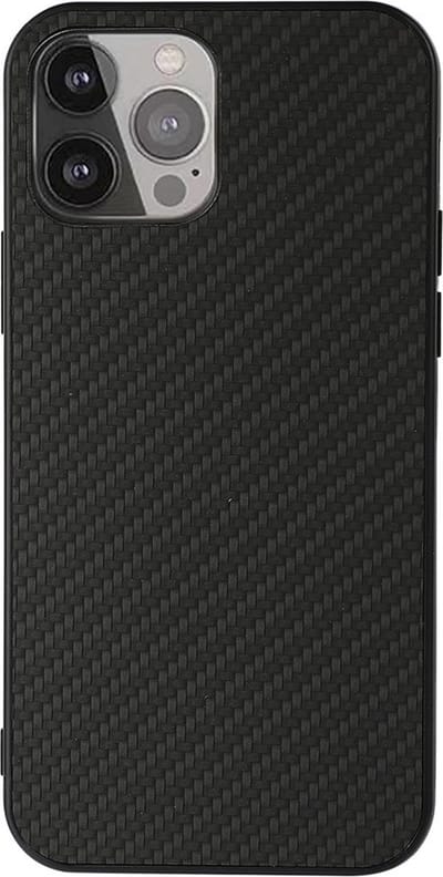 Peachy Carbon TPU carbonvezels hoesje geschikt voor iPhone 13 Pro - zwart
