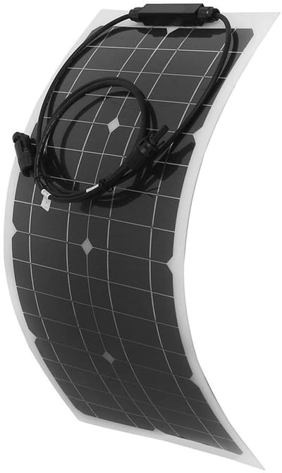 Allecto - Flexibel monokristallijn zonnepaneel - 100 W - Draagbaar zonnepaneel - 12 V - Zonnepaneel voor buiten - Geschikt voor camper en boot