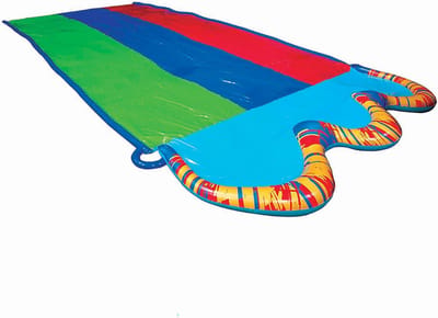 Opblaasbare Waterglijbaan voor Drie Personen - Triple Racer - 4,9 Meter Lang