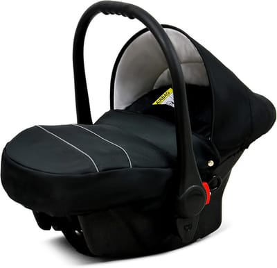 3-in-1 Kinderwagen Reis Systeem met Autostoel en Accessoires Wit Stippen Zwart Frame