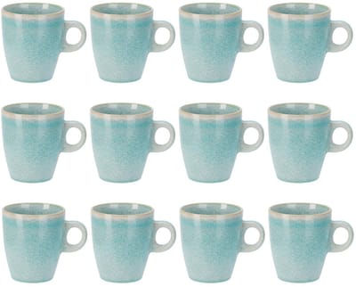 Siaki Koffiemok / theemok Faye - turquoise - set 12x - 220 ml - mokken - kerammiek - tas