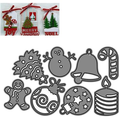 Matrices de découpe en acier au carbone de Noël Découpes artisanales pour la fabrication de cartes et le scrapbooking gray