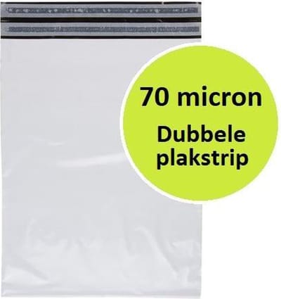 20 stuks - Verzendzakken (L) Retourstrip 360 x 535 mm – 70 micron (kleding webshop)
