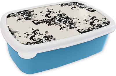 Broodtrommel Blauw - Lunchbox - Brooddoos - Patronen - Zen - Abstract - 18x12x6 cm - Kinderen - Jongen