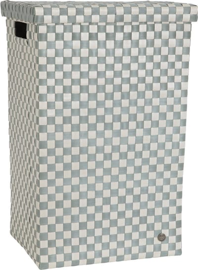 Handed By - Wasmand met deksel - Opbergmand - 81 liter - Cube XL - lichtgroen met beige patroon
