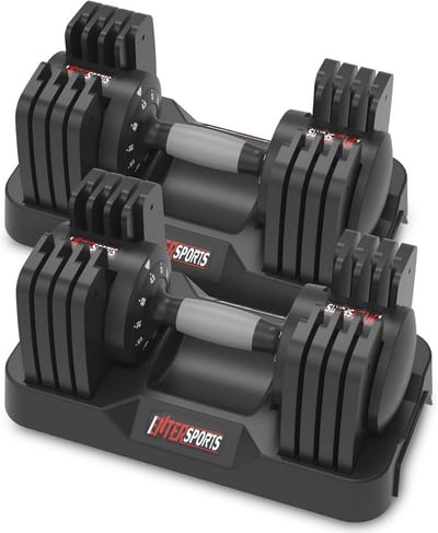 Verstelbare halters 12 kg/18 kg met antislip handgreep voor thuis en fitness
