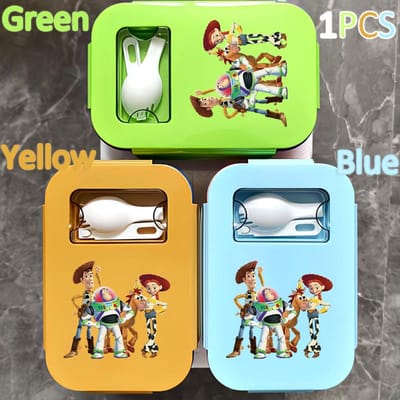 Lunchbox 1000ML Toy Story Bento Lunchbox Voedseldoos Blauw Ingepakte Doos Sheriff Woody Pride Buzz Lightyear Kinderen Gttf Green 1PCS