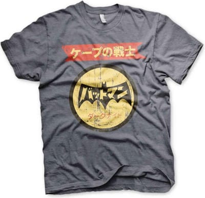 DC Comics Batman Heren Tshirt -XL- Japanese Retro Logo Grijs