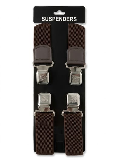 Safekeepers Luxe Bretels – 4 Clips – Extra Breed (4 cm) – Inclusief Leren Sleuteletui – Donkerbruin