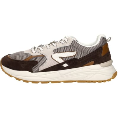 Hub  Grid almond brown/off white lage sneakers heren